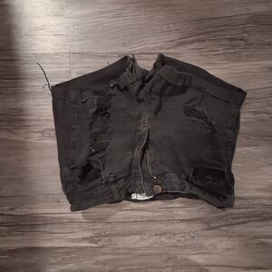 Rue21 Black Distressed Jean Shorts